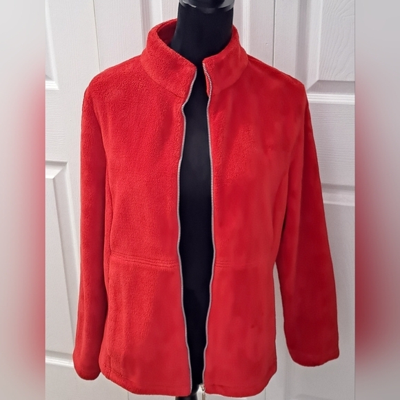 Blast Red Fleece Zip Up Jacket    Size M - Picture 3 of 8